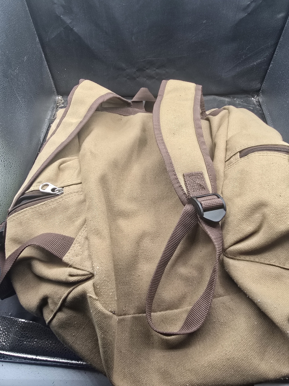 Canvas Brown Backpack with‎ Adjustable Straps